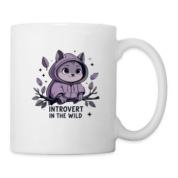 Introvertiert im Freien – Tier im Hoodie - Tasse - Weiß - Rechts