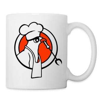 Bird grilling sausage grilling delicious eating sausages - Mug - white - Right