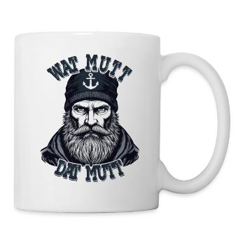 Ostfriesische Nordsee Seemann Wat Mutt Dat Mutt - Tasse - Weiß - Rechts