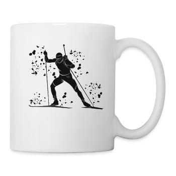Biathlète Biathlon combiné nordique - Mug blanc - blanc - Droite