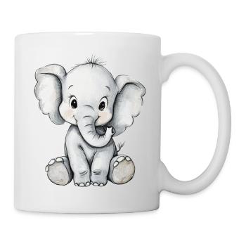 kleiner süßer Elefant - Tasse - Weiß - Rechts