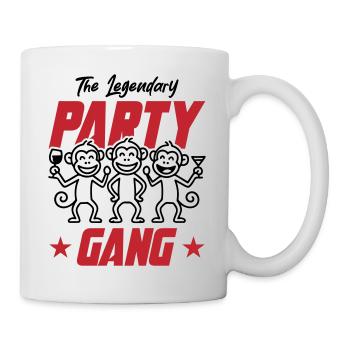 Party Gang Affen Lustig - Tasse - Weiß - Rechts
