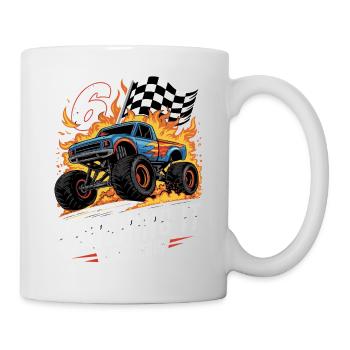 6th Birthday Monster Truck – Crushing It 2019 - Mug - white - Right