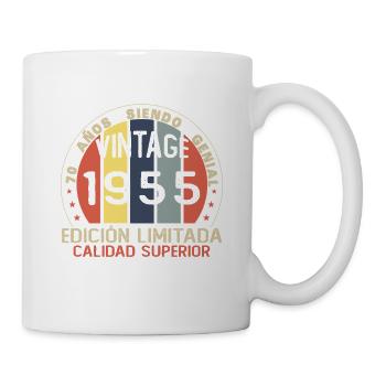 70 Jahre Geburtstagsgeschenk aus dem Jahr 1955 - Tasse - Weiß - Rechts