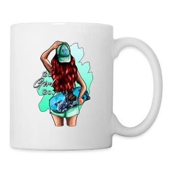 SkateR Girl - redhead - Mug - white - Right