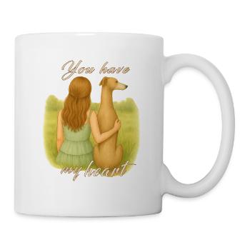 Windhund Liebe - Frau mit Hund - Tasse - Weiß - Rechts