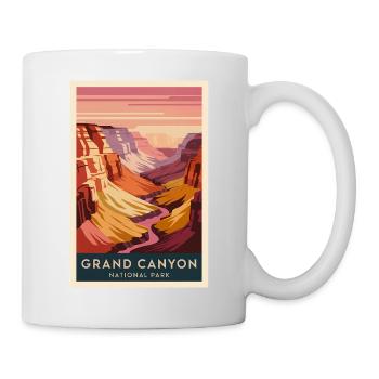 Grand Canyon Retro Poster Vintage Souvenir - Tasse - Weiß - Rechts