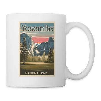 Affiche rétro souvenir du parc national de Yosemite - Mug blanc - blanc - Droite