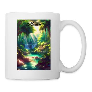 Mexico Jungle Retro Poster Souvenir - Mug - white - Right