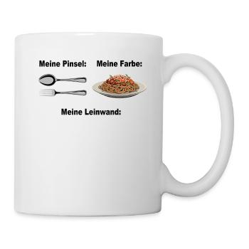 Spaghetti Bolognese Pinsel Farbe Leinwand Pasta - Tasse - Weiß - Rechts