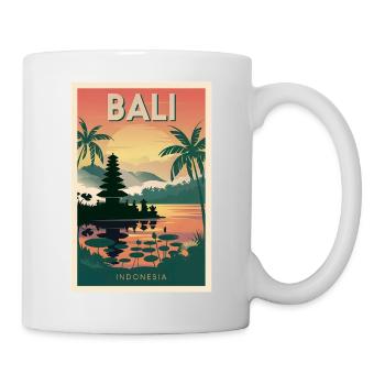 Bali Retro Sunset Poster Vintage Souvenir - Mug - white - Right