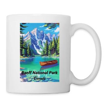 Banff National Park Retro Poster Souvenir - Mug - white - Right