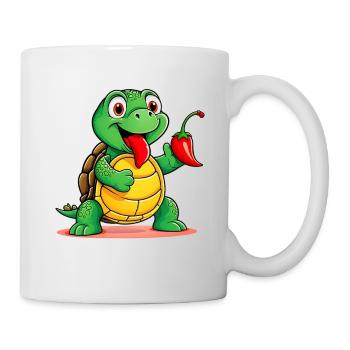 Tortue mangeuse de piment fort - Mug blanc - blanc - Droite
