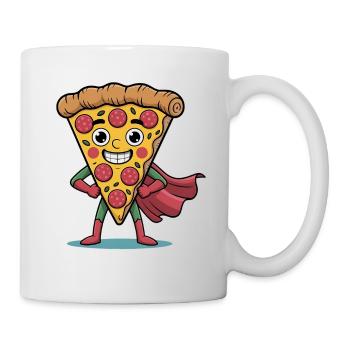 Funny Pizza Cartoon Pizza Slice Design - Mug - white - Right