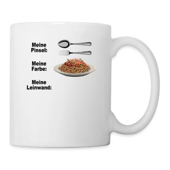 Spaghetti Bolognese Pinsel Farbe Leinwand Pasta - Tasse - Weiß - Rechts
