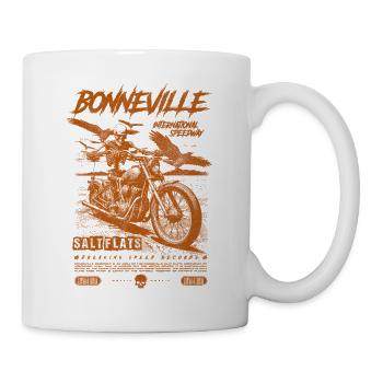 Bonneville Salzwüste Motorrad Vintage Biker - Tasse - Weiß - Rechts
