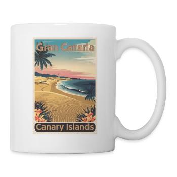 Gran Canaria Affiche Rétro Vintage Souvenir - Mug blanc - blanc - Droite