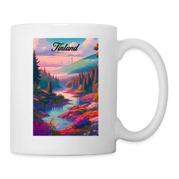 Finland Summer Retro Poster Vintage Souvenir - Mug - white - Right