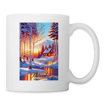 Finland Winter Retro Poster Vintage Souvenir - Mug - white - Right