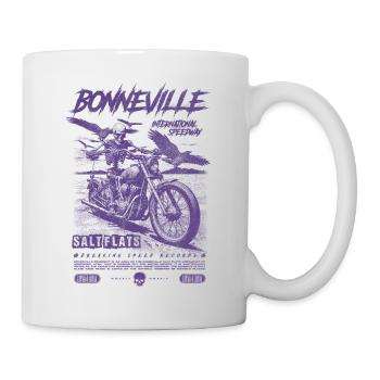 Bonneville Salzwüste Motorrad Vintage Biker - Tasse - Weiß - Rechts