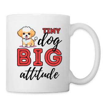 Petit chien, grande attitude – Amoureux des chiens de Maltipoo - Mug blanc - blanc - Droite