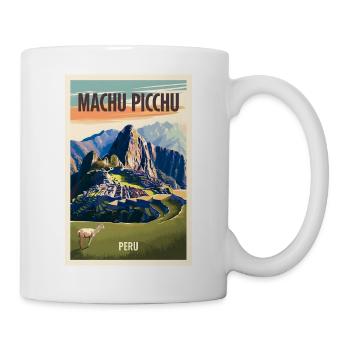 Machu Picchu Retro Poster Vintage Souvenir - Mug - white - Right
