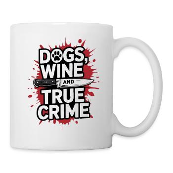 Chiens, vin et true crime – Funny Design - Mug blanc - blanc - Droite