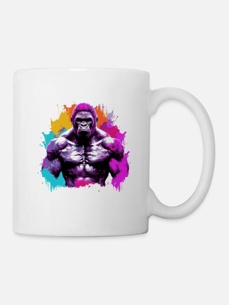 Gorilla Bodybuilding Beast - Tasse - Weiß