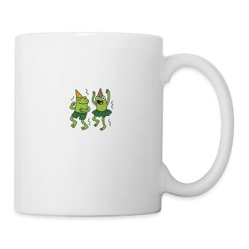 Grenouilles de fête dansante - Motif de dessin animé amusant - Mug blanc - blanc - Droite