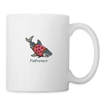 Comic Hai mit Herzpullover - Tasse - Weiß - Rechts