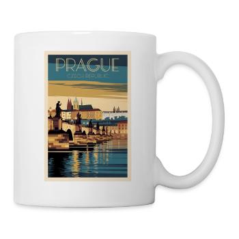 Prague Retro Poster Vintage Souvenir - Mug - white - Right