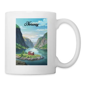 Norway Fjord Retro Poster Souvenir - Mug - white - Right