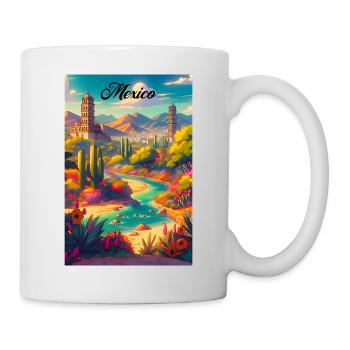 Mexico Desert Retro Poster Vintage Souvenir - Mug - white - Right