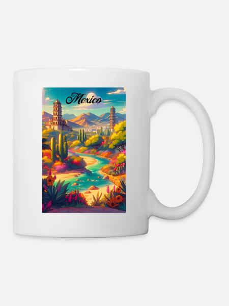 Mexico Desert Retro Poster Vintage Souvenir - Tasse - Weiß