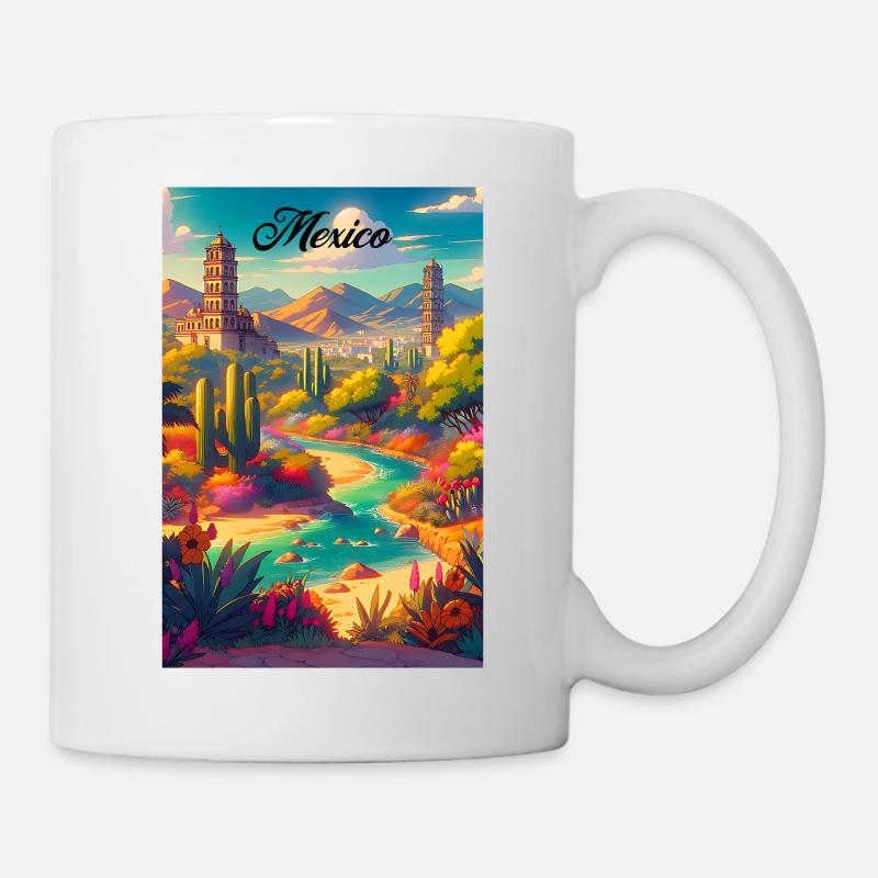 Mexico Desert Retro Poster Vintage Souvenir - Tasse - Weiß