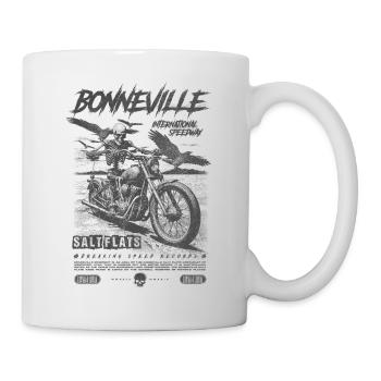 Bonneville Salzwüste Motorrad Vintage Biker - Tasse - Weiß - Rechts