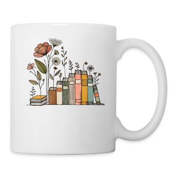 Book Lovers Floral Book Design in Cottagecore - Mug - white - Right