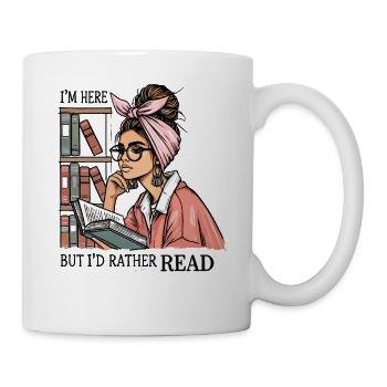 Design für Leseratten mit Retro Girl und - Tasse - Weiß - Rechts