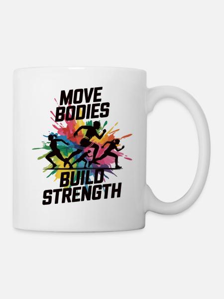 Power & Bewegung Shirt - Tasse - Weiß