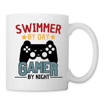 Drôle de dicton de nageur gamer - Mug blanc - blanc - Droite