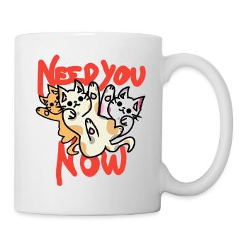 Ich brauche dich jetzt katzen kawaii stil - Tasse - Weiß - Rechts