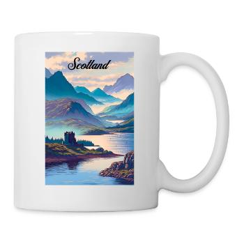 Scotland Highlands Poster Vintage Souvenir - Mug - white - Right