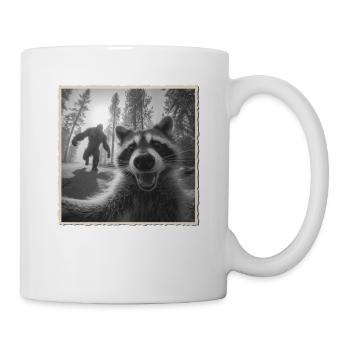 raton laveur, selfie, Bigfoot, drôle de raton laveur Photo - Mug blanc - blanc - Droite