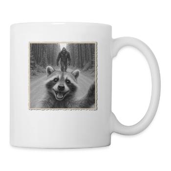raton laveur, selfie, Bigfoot, drôle de raton laveur Photo - Mug blanc - blanc - Droite