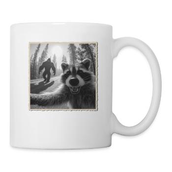 raton laveur, selfie, Bigfoot, drôle de raton laveur Photo - Mug blanc - blanc - Droite