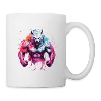 Wolf Muskeln - Tasse - Weiß - Rechts