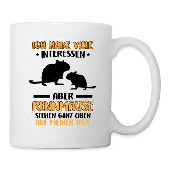 Rennmaus interessant Nagetier Gerbil - Tasse - Weiß - Rechts