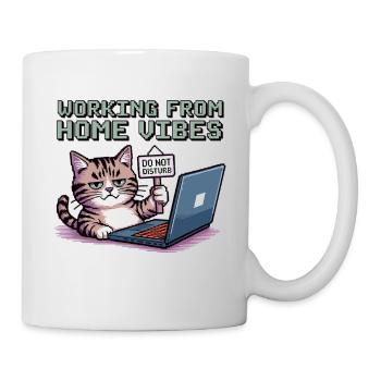 Homeoffice mit Stil und Katze - Tasse - Weiß - Rechts