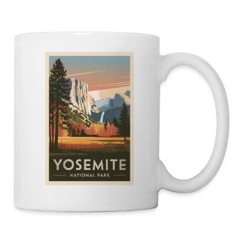 Yosemite Retro Poster Vintage Souvenir - Tasse - Weiß - Rechts