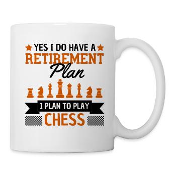 Rentenplan Schachspieler Humor - Tasse - Weiß - Rechts